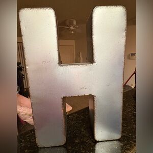 Galvanized Metal Letter H Decor